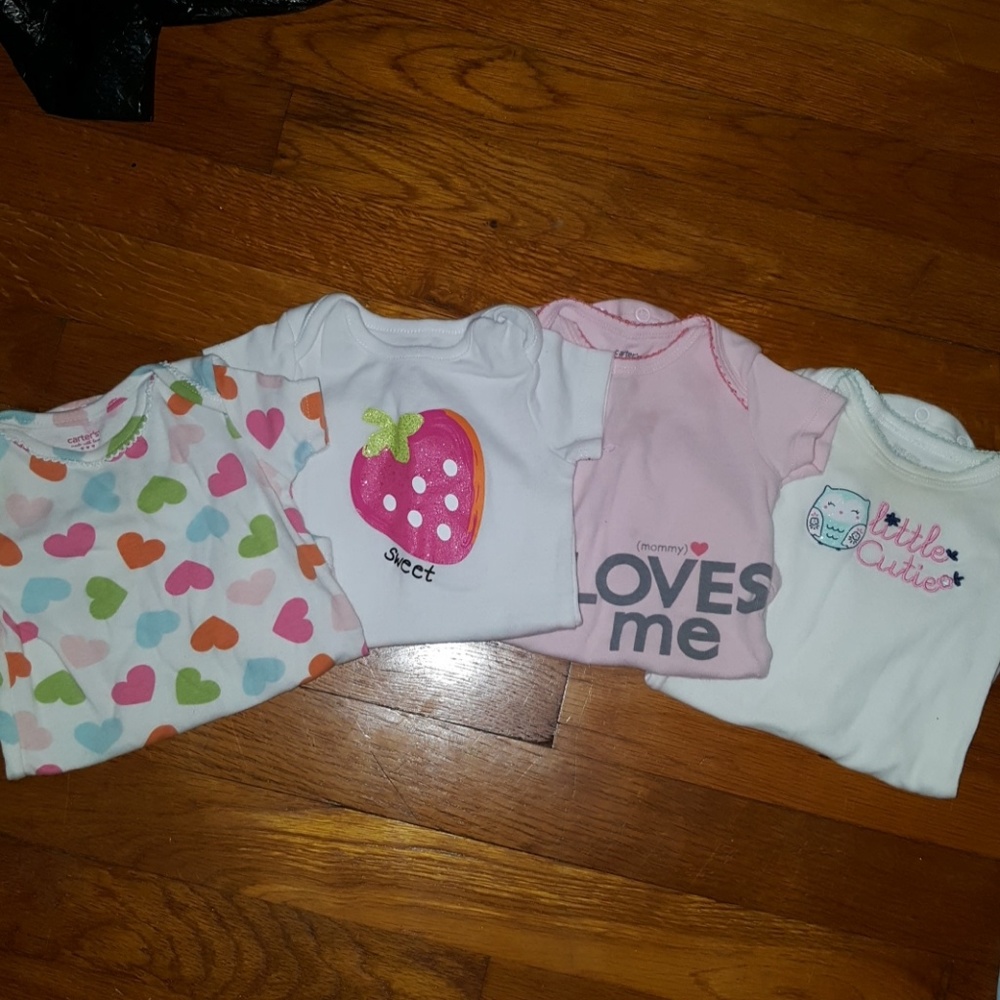 4-Various Name brand short sleeve onesies